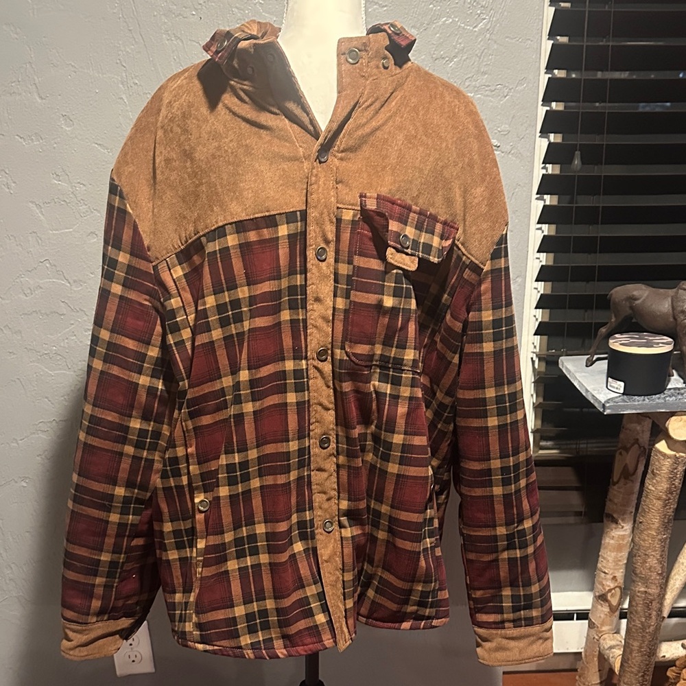 Plaid Brown and Red Men's Jacket